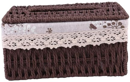 PRETYZOOM Kasten Pappschachtel Papierhandtuchhalter Serviettenhalter Schublade Serviettenetui Für Den Haushalt Behälter Aus Gewebtem Gewebe Rattan Tortenspitze Weben