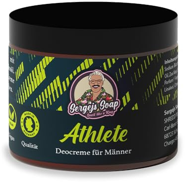 Sergejs Soap - Deocreme | Effektive Deocreme | 100% natürliche Inhaltsstoffe | Naturkosmetik | Pflege für die Achseln | Schweißfrei | Frei von Silikonen (Zitronengras)