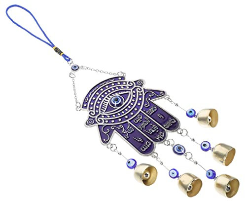 Mipcase Carillon Éolien en Métal Unique avec Motif Palmier Et Mauvais Œil Décoration De Voiture Et De Maison