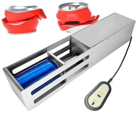pedenencelia Automatic Can Crushers,Electric Can Crusher For Recycling 12 Oz And 16 Oz Aluminium Metal Cans Crusher Heavy Duty Crusher,Applicable To Beer Cans, Plastic Bottles,white