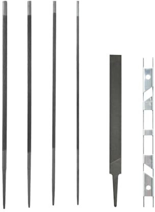 JOVANT Affilatrice per motosega, 1/8, 5/32, 3/16, 7/32, lime rotonde, misuratore di profondità e lima piatta da 7, universale, adatto per tutti i tipi di catena