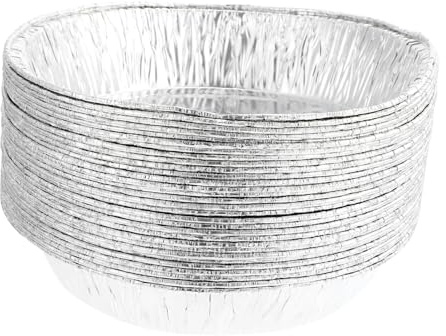 OUNONA Moules à Pâtisserie En Aluminium 7 Pouces, Bols En Papier D'aluminium, Alimentaire Portable Pour Barbecue, Lot De 50 Pièces, Empilables Et Légers, Usage Cuisson Et Transport Extérieur