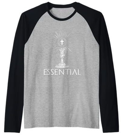Icône Religieuse en Forme de Calice Croix Essentielle Manche Raglan