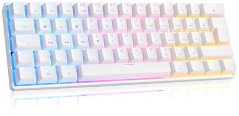 LexonElec x Magic-Refiner MK37 Clavier Gaming Filaire 60% au Format Britannique, Commutateur Magnétique, 8000Hz Rapid Trigger, Précision RT de 0,04 mm,0.125ms Latency, RGB Backlit pour PC/Mac (Blanc)