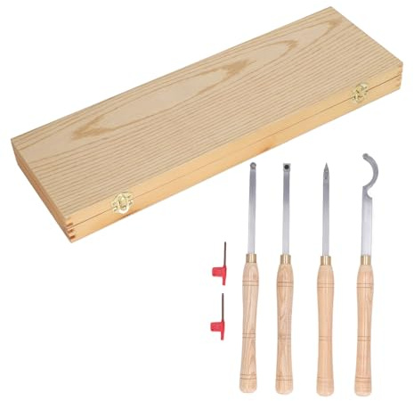 Strumenti per utensili per la svolta del tornio 4 pezzi strumenti professionali di lavorazione del legno con lame in acciaio rigido rimovibili in acciaio rotabile taglierina e