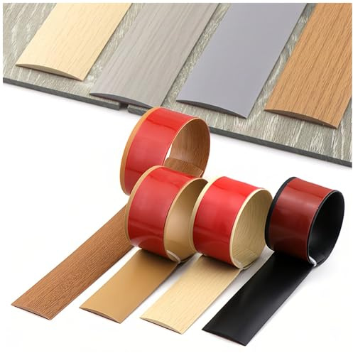 Premium PVC Übergangsleiste Boden Selbstklebend – Übergangsprofil für Fliesen, Holz, Laminat – Türschwellen Leiste, Wasserfest, Holzmaserung Abdeckleisten(Gray,7.6cm*1.0m)