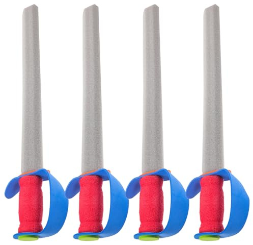 SECFOU 4 pezzi Spade in schiuma morbida per sicure e resistenti per giochi addestramento scherma e feste tema accessorio per performance asilo e attività ricreative