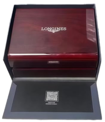 ROUREOX Caja Presentación Reloj Único Set Completo Cartón Exterior Azul Bolsa Transporte Cofre Madera para Longines Master Collection