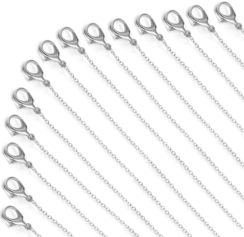 YBEATY 40 Pack Necklace Chains Bulk Gold and Silver Plated Cable Link Chains for DIY Jewelry Making Supplies Jewelry Making Accessories (19 Inches) (Silver)