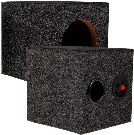 Alipis Caisson de Basses Carré 4 Pouces, Paire D’Enceintes de Voiture Universelles en Bois, Boîte Vide pour Haut-parleurs de Voiture Simple, Kit de Réaménagement Audio Automobile