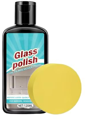Produit de nettoyage pour portes de douche en verre, 120 ml, détachant durable | Polissant pour surfaces en verre dans la salle de bain pour miroir, robinet, céramique, acier inoxydable, terrasse et maison