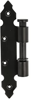 Amig - Media Bisagra - Para Montaje con Gozne - 200 x 90 x 4 mm - Eje de Ø 14 mm - Estilo Clásico y Sencillo - Desmontable sin Desatornillar en Contraventanas - Acero Negro