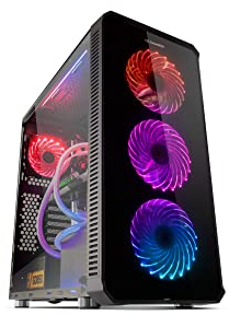 NOX XTREME PRODUCTS HUMMER TGX – Caja RGB Rainbow ATX con 4 Ventiladores 140 mm LED RGB, Frontal Cristal Templado, Espacio hasta 9 Ventiladores, USB 3.0, Compatible Micro ATX / ITX, Negro