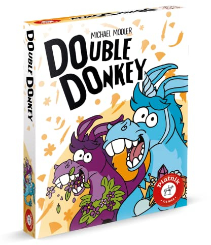 Piatnik Double Donkey: Kurzweiliger und emotionaler Mix aus Würfel- und Kartenspiel !, Weiß