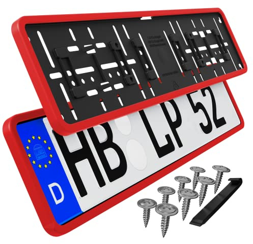 Number Plate Holder Car Number Plate Holder Red Pack of 2
