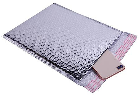 STOBOK 50stücke Kleine Stoßfeste Wasserdichte Luftpolstertaschen Aus Aluminiumfolie -expresstaschen Umschlagtaschen Silber