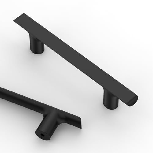 9BUILD 10 Pack 96MM Matte Black Kitchen Cupboard Handles - Zinc Alloy-Suitable for Cupboards, Wardrobes, Drawers, Doors & Cabinets-UK0046