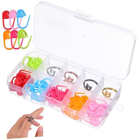 DIYEAH Uncinetto per Dita Guida per Filati Segnapunti per Maglia Kit per Uncinetto A Forma di Gatto Set per Magliaie