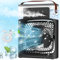 BuzzoXerex Mini Aire Acondicionado Portatil, 5 en 1 Enfriador de Aire Portatil, Mini Refrigerador de Aire Móvil Ventilador, 3 Velocidades, Modos de Niebla, 7 LED Hogary, 2-8H Cronometrado (Negro)
