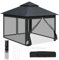 WOLTU Tonnelle de Jardin Extérieur, Pergola 3x3m, Tonnelle Pliante, avec Moustiquaire Amovible, Double Toit Imperméable, Sac de Transport, Résistant aux UV, Anthracite