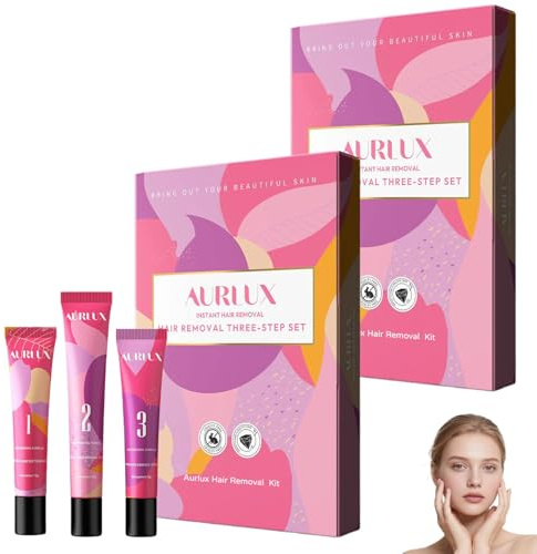 Aurlux Hair Remover Cream for Face, Aurlux Haarentfernung Gesicht Creme, Aurlux Hair Removal Kit, Gesichtshaarentferner Für Frauen, Wirksame Enthaarungscreme (2)
