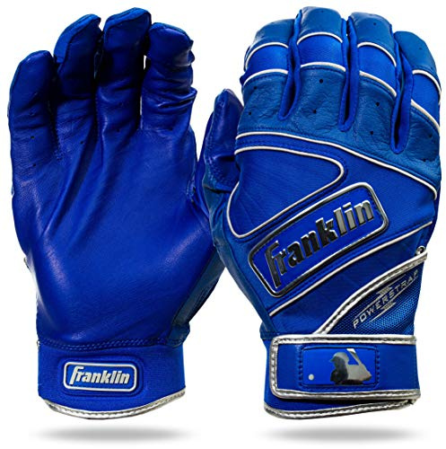 Franklin Sports MLB Schlaghandschuhe – Powerstrap Chrome Schlaghandschuhe für Erwachsene und Herren + Jugendliche – Baseball + Softball-Ausrüstung – Königsblau – Erwachsene L