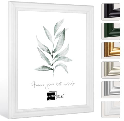 Bildershop-24 Bilderrahmen Barockrahmen Nepal 21x29,7cm (DIN A4) Weiß (matt)