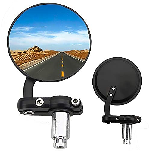 GOOFIT Specchietto Retrovisore Moto 8mm Universale Manopole Tondo Enduro sostituzione per 50cc 70cc 90cc 110cc 125cc 150cc 200cc 250cc Scooter Cafe Racer Bicicletta Ciclomotore ATV Quad Nero