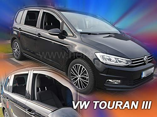 J&J AUTOMOTIVE Windabweiser passend für Volkswagen Touran ab 2015 4tlg, Heko Regenabweiser Vorne Hinten Getönt Dunkel Passform