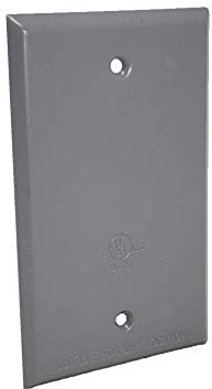 Sealproof 1-Gang Metallic Blank Weatherproof Outlet Cover, UL Listed, Gray