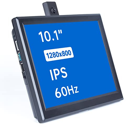 SUNFOUNDER 10,1'' IPS Monitor für Raspberry Pi 10.1 Zoll Screen LCD IPS Display Portable HDMI Monitor High Resolution 1280×800, All-in-One Scheme Design für Raspberry Pi 4B