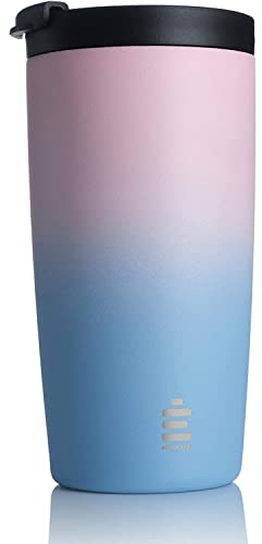 HYDRATE Tazza Termica da Viaggio, Riutilizzabile Con Coperchio A Prova Di Perdite, Tazza the Caffe In Acciaio Inossidabile Per Caldo E Freddo, 500 Ml Termos Caffè Isolata Per Uomini, Donne E Adulti