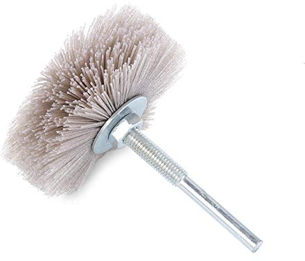 1 unidad de cepillo de rueda de nailon abrasivo, cepillo de alambre de alúmina abrasivo para desbarbar, cepillo de alambre de alúmina abrasivo, herramienta para muebles de madera, 240