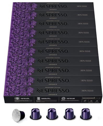 NESPRESSO ORIGINAL Arpeggio 100 Kaffeekapseln | Arabica & Robusta Kaffee, Dunkle Röstung, Intensität 9, Ideal für Espresso