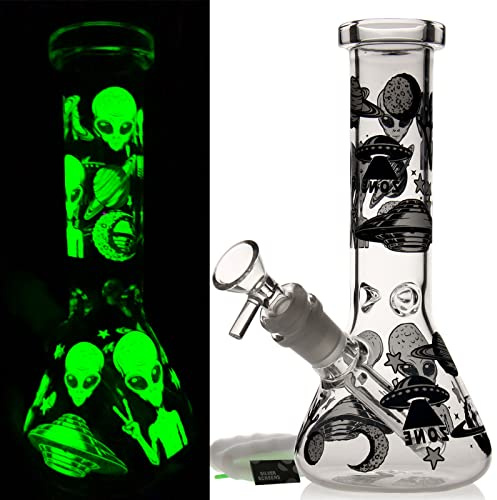 Glas Bong Mini Wasser Bong mit Rauchen Bong Percolator, 14.5mm Wasserpfeife Bubbler Bong Schüssel 20cm Wasser Bong mit Wasserpfeifen Kunststoff Eis Bongs (Mini bong)