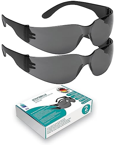 kela 2x Lunettes de protection CHAMPION | 100% Fabriqué en Allemagne | Lunettes de travail avec revêtement anti-buée et UV | 2 teinté anti-éclats et anti-rayures | lunettes de sport