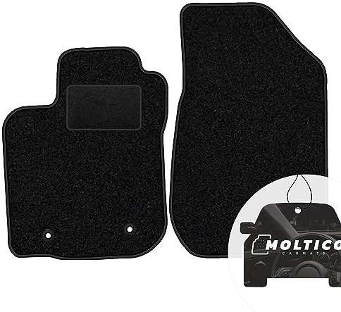 moto-MOLTICO Vorne Fußmatten Auto Velours Autoteppiche Schwarz Automatten Set 2-teilig passend für Dacia Sandero Stepway I 2013-2018