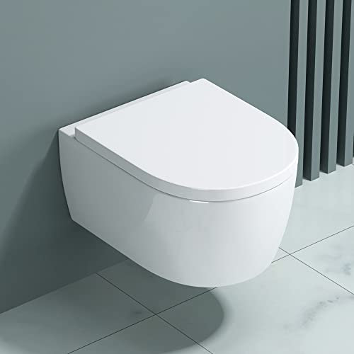 doporro WC toilette suspendu abattant silencieux lunette de WC de WC Aachen106 48x35,5x25cm