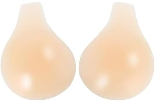 IRYNA Push Up Bras for Women, Reusable Silicone Backless Adhesive Bra, Perfect for Evening Dresses (Beige, C)
