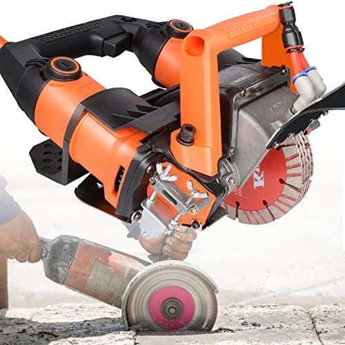 Wall Chaser Electric 5200W - Advanced 144mm Groove Cutting Machine for Brick, Granite, Marble & Tile - Max 42mm Notcher Groover - 5 Pcs Blades Included