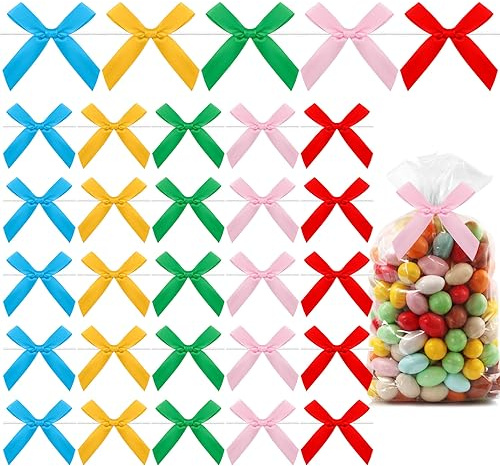 Schleifen,Geschenkschleifen,Schleife,50PCS Kleine Schleifen,Mini Schleifen Zum Basteln,Mini Schleifen,Mini Bogen,Geschenkschleife,Weihnachten Schleifen,Fertige Schleifen,Mischfarbe Fliege Twist Ties