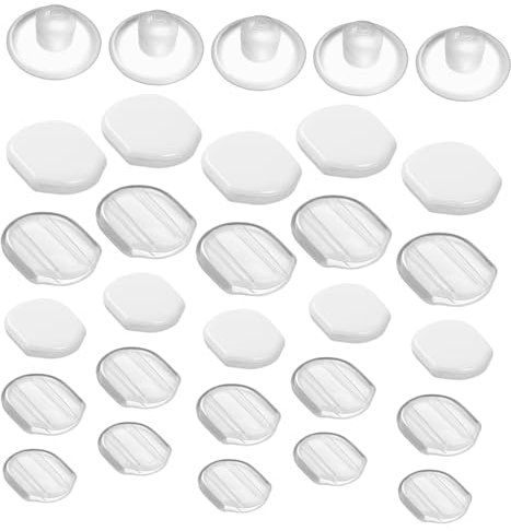 BEBEMOKO Almohadillas Para Pendientes De Clip y Cierres De Silicona Transparentes, Cojines Antideslizantes Pequeños, 60 Unidades, Accesorios Cómodos Para Uso Prolongado