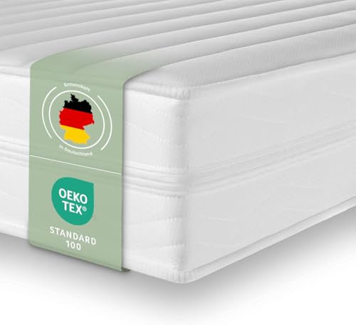 Träumegut24 - ergonomische 7-Zonen Matratze 90x200 cm | Größe + Höhe wählbar | Härtegrad H2&H3 | Kaltschaummatratze | Hautfreundlicher Bezug | Oeko-TEX® | (90 x 200 cm, 15 cm)