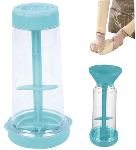 Flour Sifter Rotary Flour Duster for Bread Baking with Funnel Plastic Powdered Sugar Sifter with Clear Chamber One Hand Flour Shaker for Baking Cakes Kitchen
