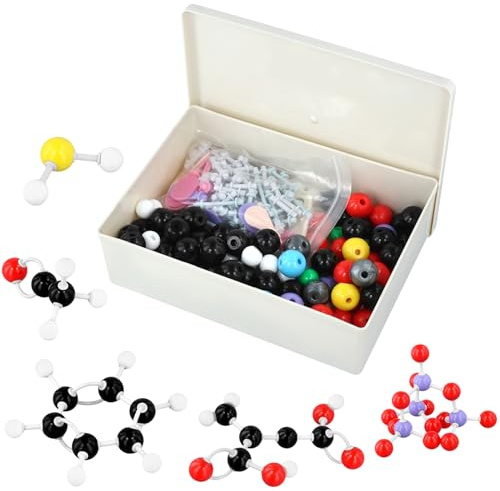 QWORK® 307 pezzi kit chimica modello molecolare, modello molecolare di chimica organica e inorganica, adatto per l'insegnamento scolastico e gli esperimenti