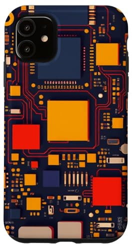 Carte mère vintage avec circuits électroniques Coque pour iPhone 11