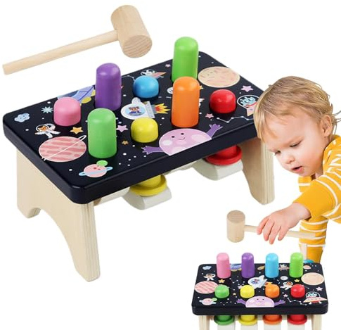 Générique Jouet de Marteau en Bois pour Les, Jeu de Taupe pour - Banc en Bois battant Le Jeu de Taupe colorée - Toys éducatifs pour Le développement Moteur Fin pour bébé