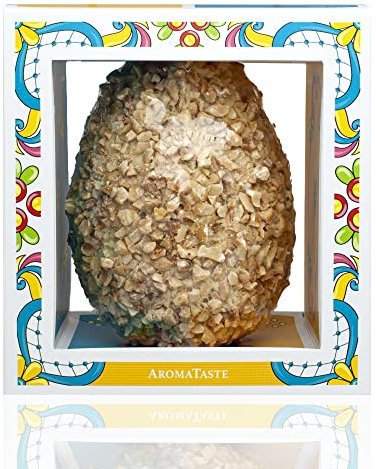 Uovo di Pasqua Artigianale con Cioccolato Bianco e Nocciole di Giffoni | Confezione Regalo | 300 g