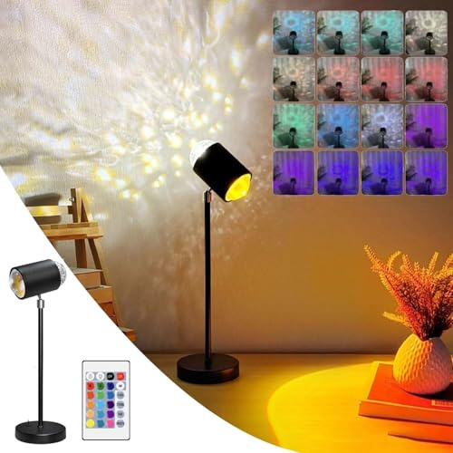 ZeiLaBang Kakadi Sunset & Wave Lamp 2-in-1 Sunset Lamp, Dual Mode Projection with Remote Control, Sunset Lamp, 16 RGB Colours, USB Port Sunlight LED Projector, Selfie/Photography/Party