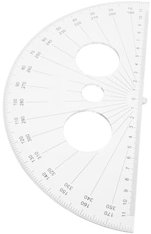 HOMSFOU Protractors for Drawing Circle Half Circle Ruler Plastic Multi-Function Ruler